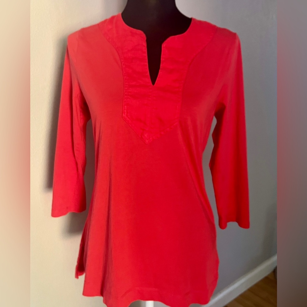 Lauren Ralph Lauren Vibrant Red Tunic Top